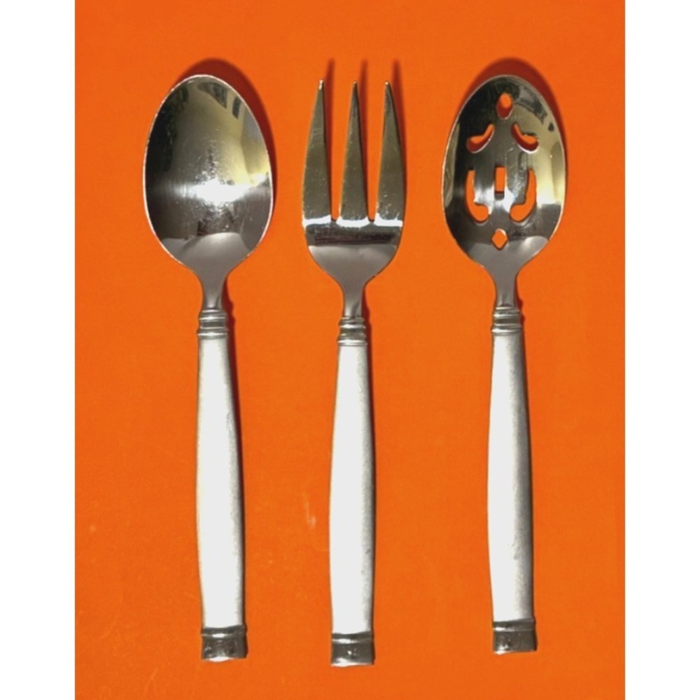 Cambridge MYSTIC MIRROR 3pc Serving Spoons Fork Stainless Modern Minimalist